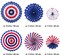 Fourth of July Decorations Red White Blue Decorations Set of Paper Fans